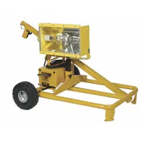 This cart light uses a single-level Metal Halide lamp to provide fixed-output illumination for job sites. It operates on 120V AC and is housed in a yellow frame. Typical applications include construction sites, warehouses, and other industrial areas requiring temporary high-brightness lighting