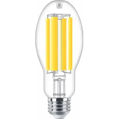 This ED17-shaped LED lamp operates at 15W with a 3000K color temperature, providing warm white light. It features a Medium Screw (E26) base for direct replacement of HID lamps in commercial and industrial settings. The lamp is not shatter-resistant and supports universal burning orientation.