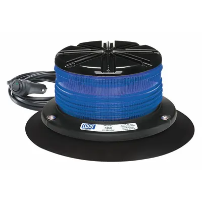 ECCO Beacon Light: Flashing Beacon, Blue, 3 1/8 in Overall Ht, LED - Vehicle Flashing Beacons