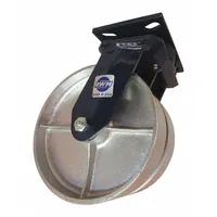 RWM Plate Caster: Swivel, Iron, 8 in Wheel Dia, 2 in Wheel Wd, 10 1/8 in Mounting Ht, Roller, Swivel (MPN 2-75-CIR-0820-S)