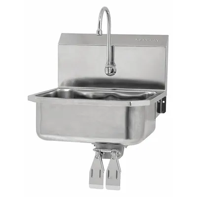 SANI-LAV Hand Sink: 1 Stations, 7 in Bowl Dp, 17 in Bowl Lg, 14 in Bowl Wd, Faucet Included - One-Station Wall-Mounted Hand Sinks with Faucets