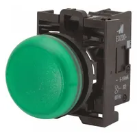 EATON Indicating Light: 22 mm Panel Mounting Size, Green, LED, 264 V AC/DC Max Volt Rating (Supply) (MPN M22-L-G-230G)