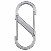 NITE IZE Double Carabiner: 25 lb Working Load Limit, Wire Gate, Stainless Steel (MPN SB3-03-11)