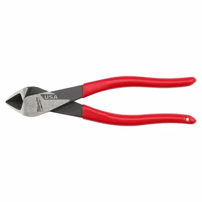 MILWAUKEE Dipped Grip Plier: Flush, Straight, Oval, 3/4 in Jaw Lg, 1 1/4 in Jaw Wd - Flush-Cut Diagonal-Cutting Pliers