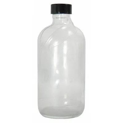 QORPAK Sampling Bottle: 480 mL, Colorless, 28-400, Phenolic, 12, PolyCone - Safety Coated Narrow Mouth Round Glass Lab Bottles