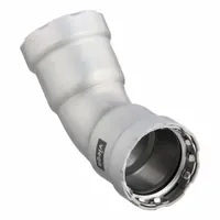 VIEGA MEGAPRESS Crimp Elbow Fitting: 1 1/2 in Pipe x 1 1/2 in Pipe Size, Press-fit x Press-fit, EPDM (MPN 25250)