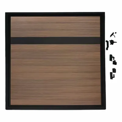 EUROFENCE Adjustable Fence Gate: 4 ft Overall Wd, 6 ft Overall Ht, Light Brown - Privacy Fence Gate Sections
