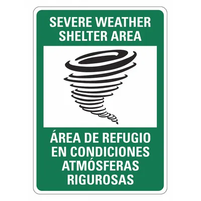 LYLE Severe Weather Shelter Area/Area De Refugio En Condiciones - Severe Weather Shelter Area/Area De Refugio En Condiciones Atmosfericas Rigurosas Signs