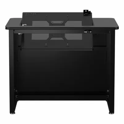 VERSADESK Computer Desk: Metal, Black Matrix, 0 Drawers, 36 in Overall Wd - Downview Computer Desk