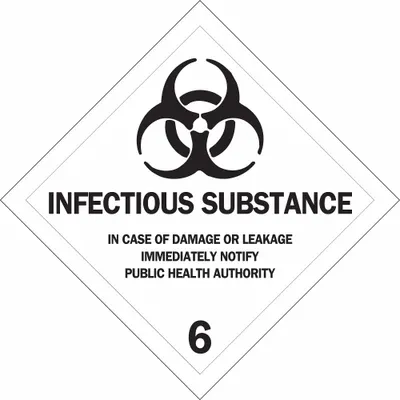 BRADY Container Label: 4 in x 4 in, 4 in Label Ht, 4 in Label Wd, Vinyl, 500 Labels - Class 6: Toxic, Poison Inhalation & Infectious Substances