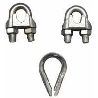 DAYTON Wire Rope U-Bolt Clip and Thimble Kit: 7/16 in Compatible Rope Dia, 7 in Rope Turnback Lg (MPN 2VKK3)