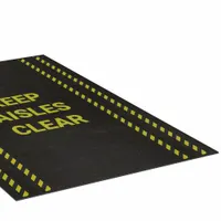 Entrance Mat: Keep Aisles Clear, 3 ft x 5 ft, 1/8 in Thick, Polypropylene, Adhesive Backed, Black (MPN GRPWS3501-BK)