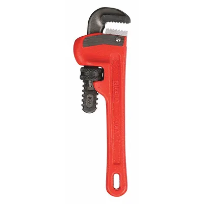 RIDGID Heavy-Duty Pipe Wrench: Cast Iron, 3/4 in Jaw Capacity, Serrated, 6 in Overall Lg - Straight Pipe Wrenches