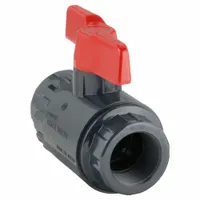 ASAHI Manual Two-Way Ball Valve: 1 1/2 in, PVC, Straight, 150 psi Max. Pressure (CWP), One-Piece (MPN 161071015)