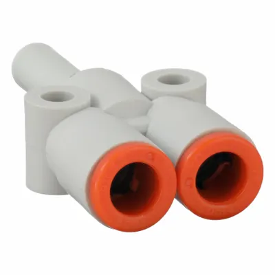 SMC KQ2U07-99A Polybutylene Terephthalate Push-Fit Wye Fitting - Polybutylene & Brass Tube Fittings