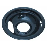 Drip bowl for oven replacement, designed to collect drips and spills during operation. Helps contain grease and food debris, reducing mess and potential fire hazards. Direct-fit replacement for compatible ovens