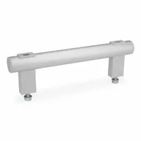 JW WINCO Pull Handle: Threaded Holes, Front-Mount, 12 in Mounting Hole Center to Center, Silver, Bar (MPN 666.1-1.18-5/16X18-12.00-ELG)