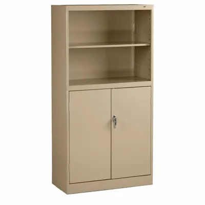 TENNSCO Storage Cabinet: Sand, Steel, 72 in Overall Ht, 36 in Overall Wd, 18 in Overall Dp - Double Stack Storage Cabinets