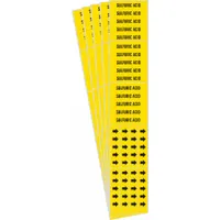 Pipe Marker: Sulfuric Acid, Yellow, Black, Fits 3/4 in and Smaller Pipe O.D., 3 Pipe Markers, 5 PK (MPN 7279-3C-PK)