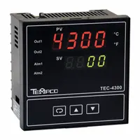 TEMPCO Temperature Controller: TEC-4300, 1/4 DIN Size, Programmable, PID, 90 to 264V AC, Digital (MPN TEC55016)