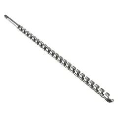 This pole auger drill bit is designed for drilling deep, clean holes in wood, such as utility poles and timber. It features a 13/16 in diameter, 29 in overall length, and a 7/16 in hex shank for secure chuck grip and torque transfer. The carbon steel construction with PTFE coating reduces friction and resists corrosion.
