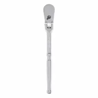 TEKTON Hand Ratchet: Pear, Reversible, 10 1/2 in Overall Lg, Polished, 4° Min Arc Swing, Std Lg (MPN SRH21210)
