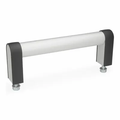 JW WINCO Pull Handle: Threaded Holes, Front-Mount, 23.62 in Mounting Hole Center to Center - Load-Rated Straight-Leg Tubular Pull Handles
