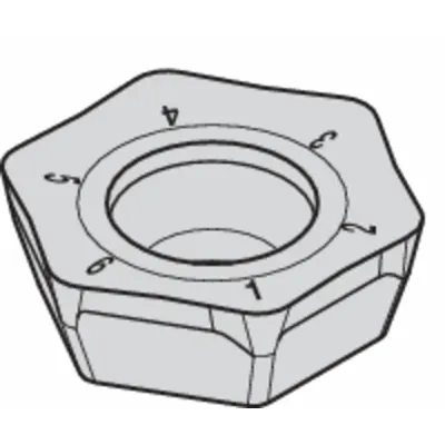 WIDIA Hexagon Milling Insert: HPGT225DZERLD, HPGT06T3DZERLD (MPN 6180312) - Machining