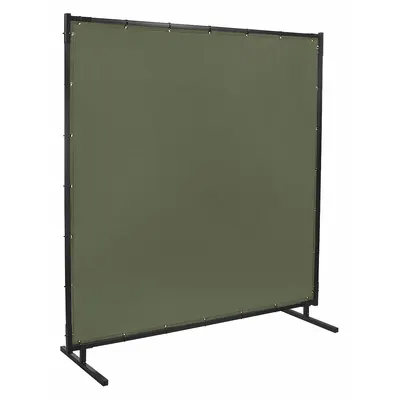STEINER Welding Screen: Cotton Duck, 4 ft Ht, 6 ft Wd, Olive Green, 1 in Frame - Standard Welding Screens