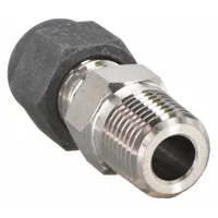PARKER Compression Fitting Adapter: 3/8 in OD x 1/4 in Pipe Fitting Size, Compression x MNPT (MPN 6-4 FH4BZ-SS)
