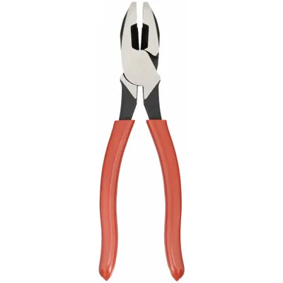 KLEIN TOOLS Linemans Plier: Flat, 9 3/8 in Overall Lg, 1 5/8 in Jaw Lg, 1 1/4 in Jaw Wd - Multipurpose Lineman's Pliers