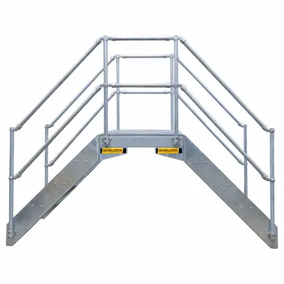 GARLOCK SAFETY SYSTEMS Crossover Bridge: 6 in Platform Ht, Steel, 1,400 lb Load Capacity - Easy Descent Crossover Bridges