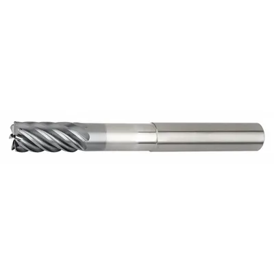 WIDIA HANITA Corner Radius End Mill: Carbide, AlTiN Coated, 7 Flute, 1" Mill Dia, 2" LOC - Reduced-Neck Fast-Cutting Carbide Corner-Radius End Mills for Stainless Steel & Super Alloys