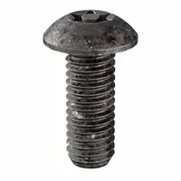 Tamper Resistant Screw: #10-32 Thread Size, 1/2 in Lg, Steel, Black Oxide, Button, 25 PK (MPN 81180)
