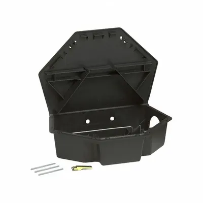 TOMCAT Tamper Resistant Rodent Station: Box Trap, Box, 16 oz Container Size - Rodent Bait Stations
