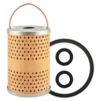 Cartridge-type diesel fuel filter with cellulose media. Outside diameter 2 7/8 in, inside diameter 3/4 in. Includes three furnished gaskets. Suitable for use in diesel fuel systems of buses and other vehicles