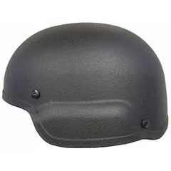 This Level IIIA ballistic helmet is constructed from aramid with a black finish. It features a 3/4 in pad thickness and is designed for mid-cut profile. Suitable for tactical operations requiring head protection against handgun threats and fragmentation.