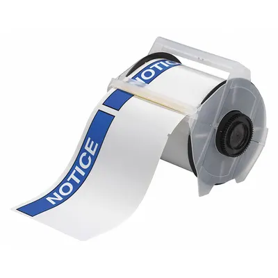 BRADY Pre-Cut Label Stock Roll: Notice, NOTICE Header, 4 in x 6 1/4 in, 6 1/4 in x 4 in - Brady Notice Precut Label Rolls