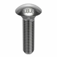 Carriage Bolt: Square Neck, 1/2"-13 Thread Size, 1 1/2 in lg, Stainless Steel, 18-8, NL-19, 10 PK (MPN FBCB1215P10)