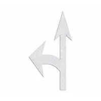 RAE Preformed Thermoplastic Pavement Markings: Left Combo Arrow, White, 12 3/4 ft Lg, 7 ft Wd (MPN PR-TH-3527)