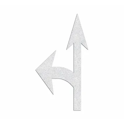 RAE Preformed Thermoplastic Pavement Markings: Left Combo Arrow, White, 12 3/4 ft Lg - Pavement Pre-Determined Messages