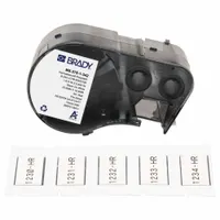 Sleeve Label: 1 in x 21/32 in, Polyolefin, White (Matte), For 4 AWG to 12 AWG Wire Gauge (MPN M5-375-1-342)