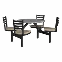 PALMER HAMILTON Picnic Table: Fiberglass, Durable Fiberglass Finish, Gray, 34 in Overall Ht (MPN PH-4S36RD-SGBCAP)