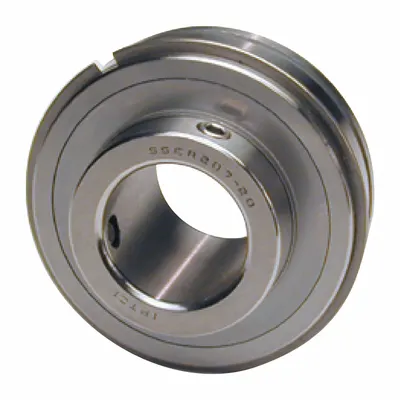 IPTCI BEARINGS Set Screw Ball Bearing Inserts: SSER 202-10, 5/8 in Bore, 1 27/32 in OD - Food-Grade Cylindrical Insert Bearings
