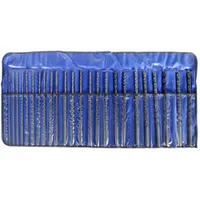 CHICAGO-LATROBE Extra Long Drill Bit Set: 25 Pc, 1/8" to 1/2", 118° Notched Point, Black Oxide HSS (MPN 69869)