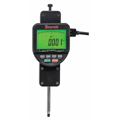 STARRETT Backlit Digital Indicator with Replaceable Back: 0 in to 2 in /0 mm to 50 mm - Digital Indicators with Non-Removable Flat Back