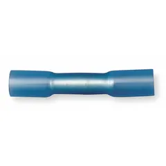 Heat-shrink butt splice connector for joining two wires end-to-end. Rated 600 V, accommodates 16 AWG to 14 AWG wire. The heat-shrink sleeve provides environmental sealing against moisture and corrosion. Pack of 25.