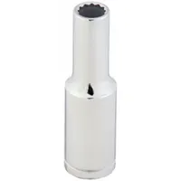 WESTWARD Socket: SAE, 1/2 in Drive Size, 7/16 in Socket Size, 12-Point, Deep, Chrome, Socket
