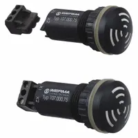 WERMA Buzzer: Buzzer Sound, 0.73 W Watt, 12V/24V AC/DC, Indoor/Outdoor, 10701070, 28 mm dia