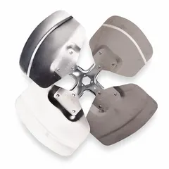 This 18-inch diameter condenser fan blade features a 33° pitch and four aluminum blades. It is designed for moving air in HVAC and refrigeration systems, including condensers, evaporators, and ventilation units.